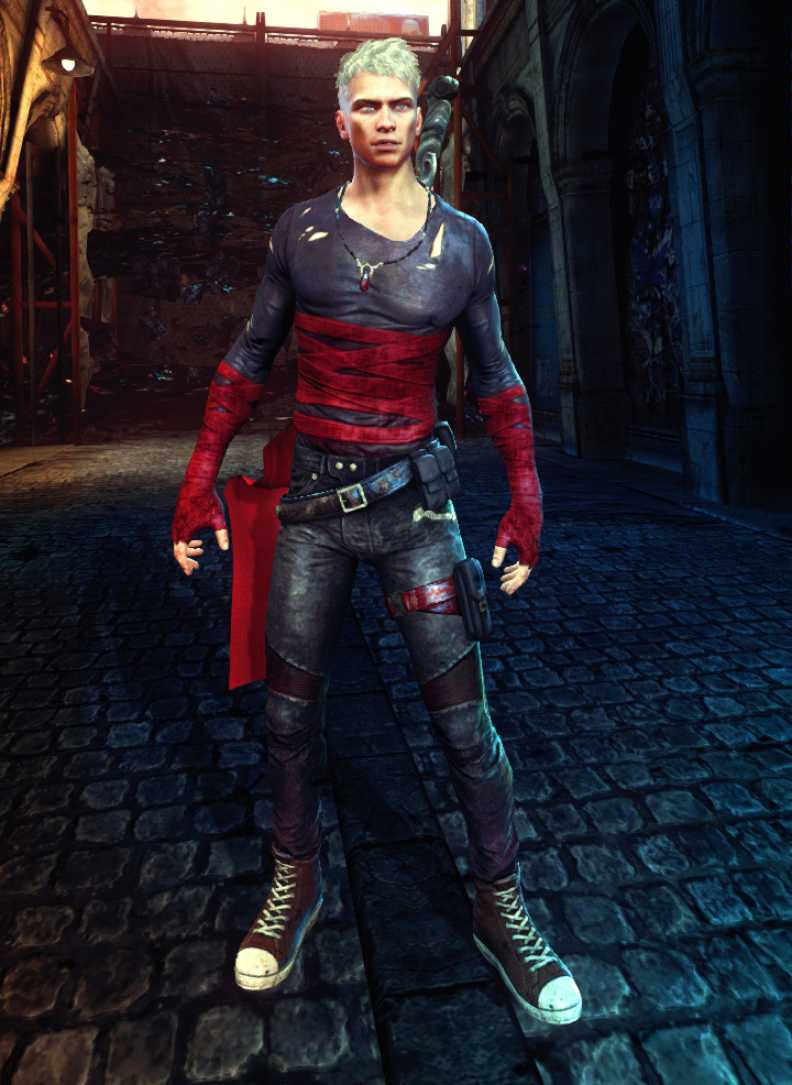 In DmC: Devil May Cry (2013) Dante is not shown with his iconic