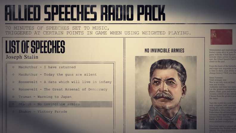 Hearts of Iron IV: Allied Speeches Pack Download CDKey_Screenshot 1